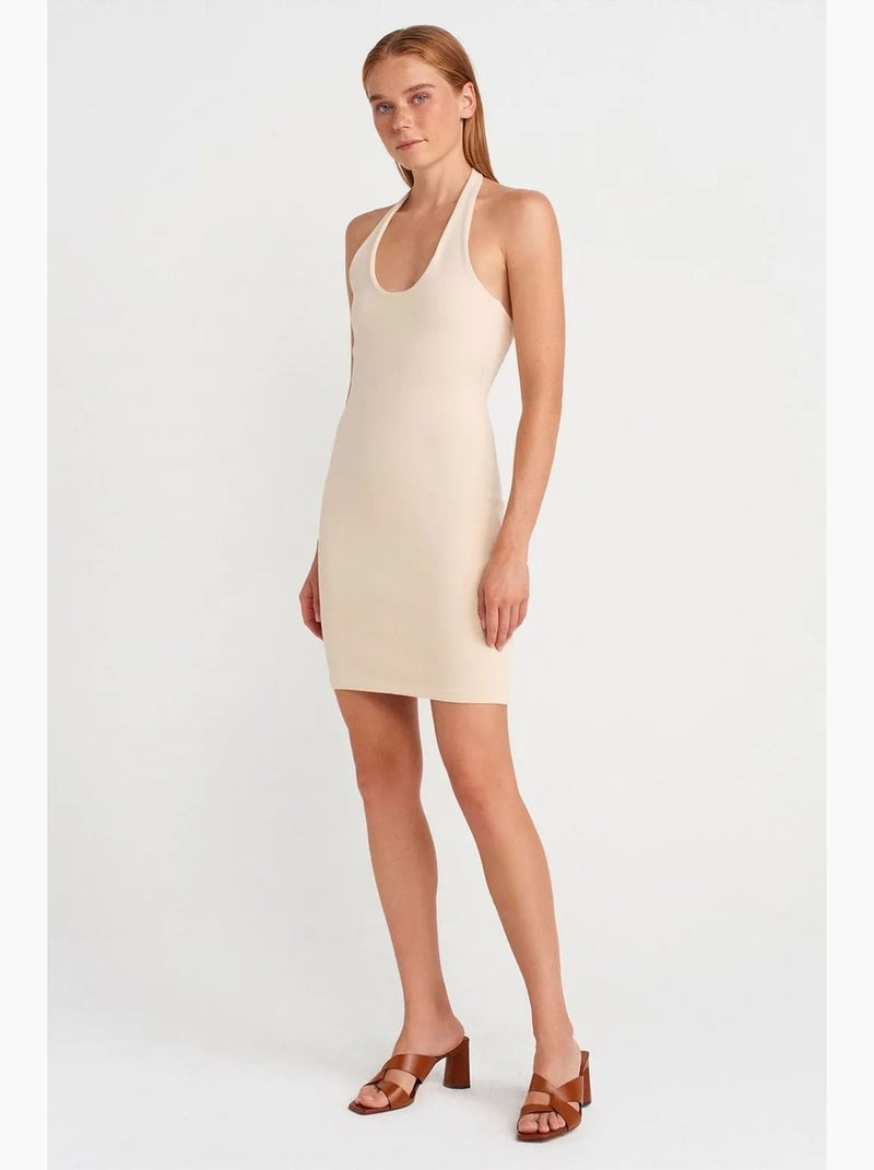 Abito mini aderente a coste dilvin Beige naturale - Kiabi