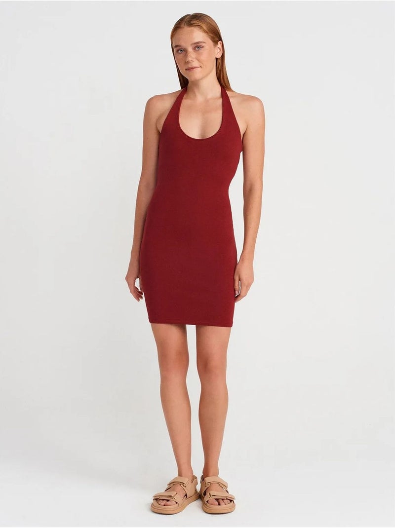 Abito mini aderente a coste dilvin Rosso bordeaux - Kiabi