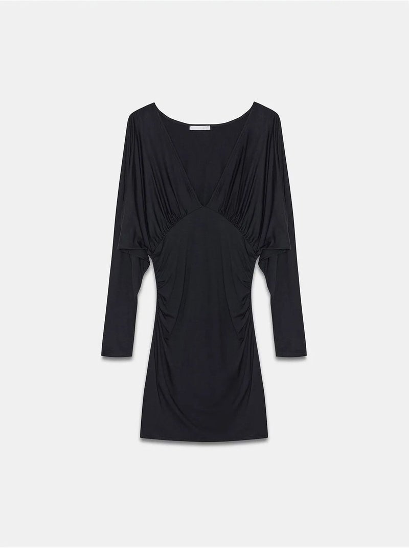 Abito mini aderente con drappeggio dilvin Nero - Kiabi