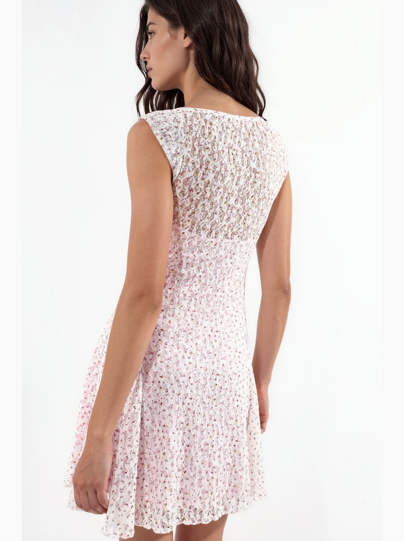 Abito mini floreale con colletto a cuore hiccup Rosa chiaro - Kiabi