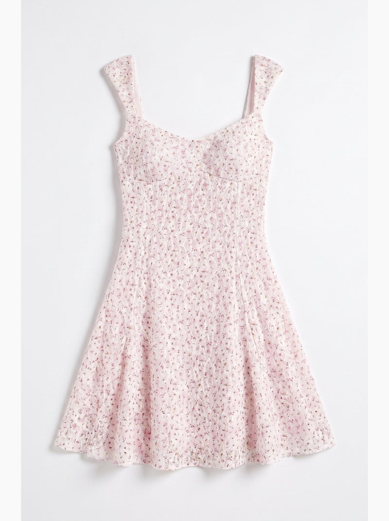 Abito mini floreale con colletto a cuore hiccup Rosa chiaro - Kiabi