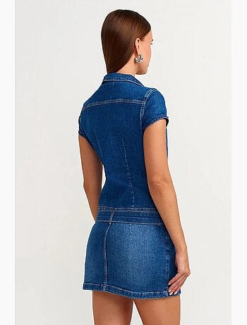 Abito mini in denim con cintura dilvin