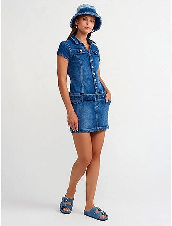 Abito mini in denim con cintura dilvin