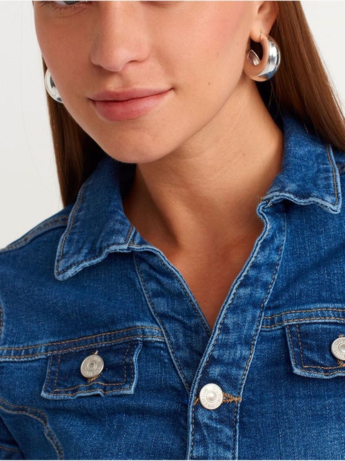 Abito mini in denim con cintura dilvin - Kiabi Abito mini in denim con cintura dilvin - Kiabi