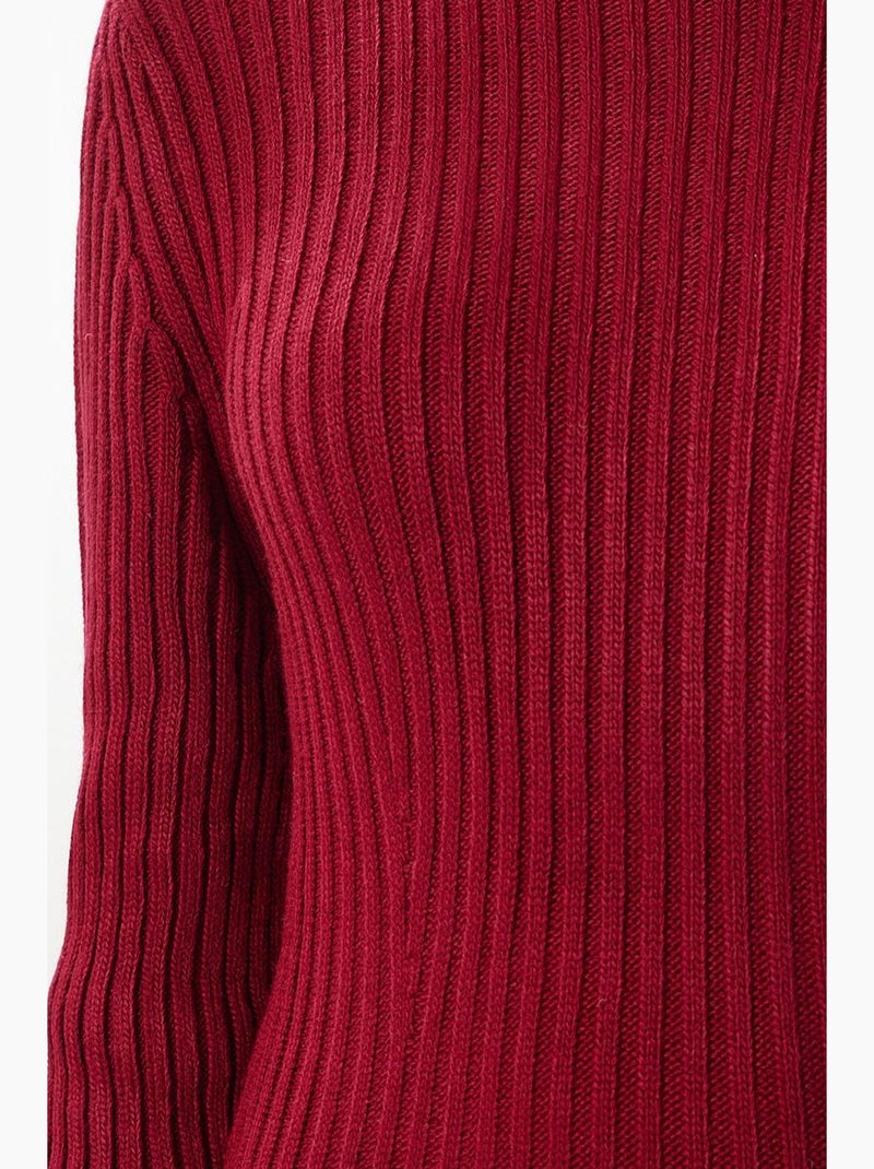 Abito mini in maglia a coste a linea a istanbul Rosso bordeaux - Kiabi
