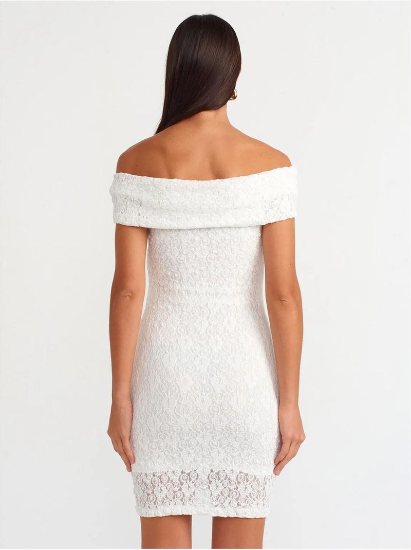 Abito mini in pizzo aderente Bianco - Kiabi