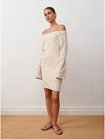 Abito mini in pizzo aderente dilvin