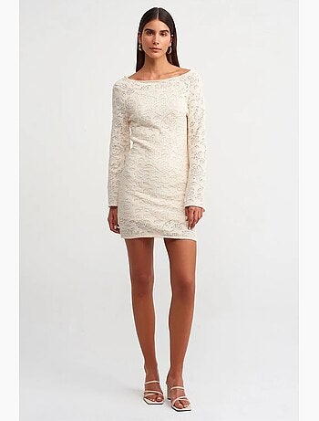 Abito mini in pizzo aderente dilvin