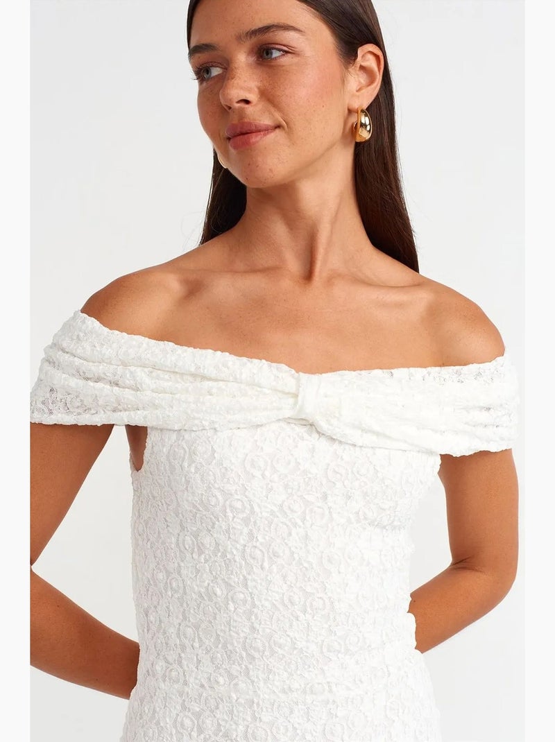 Abito mini in pizzo aderente dilvin Bianco - Kiabi