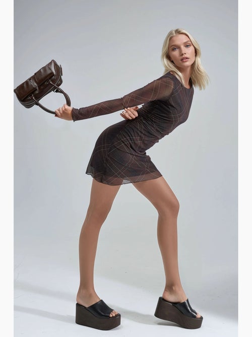 Abito mini in tulle a quadri busem - Kiabi