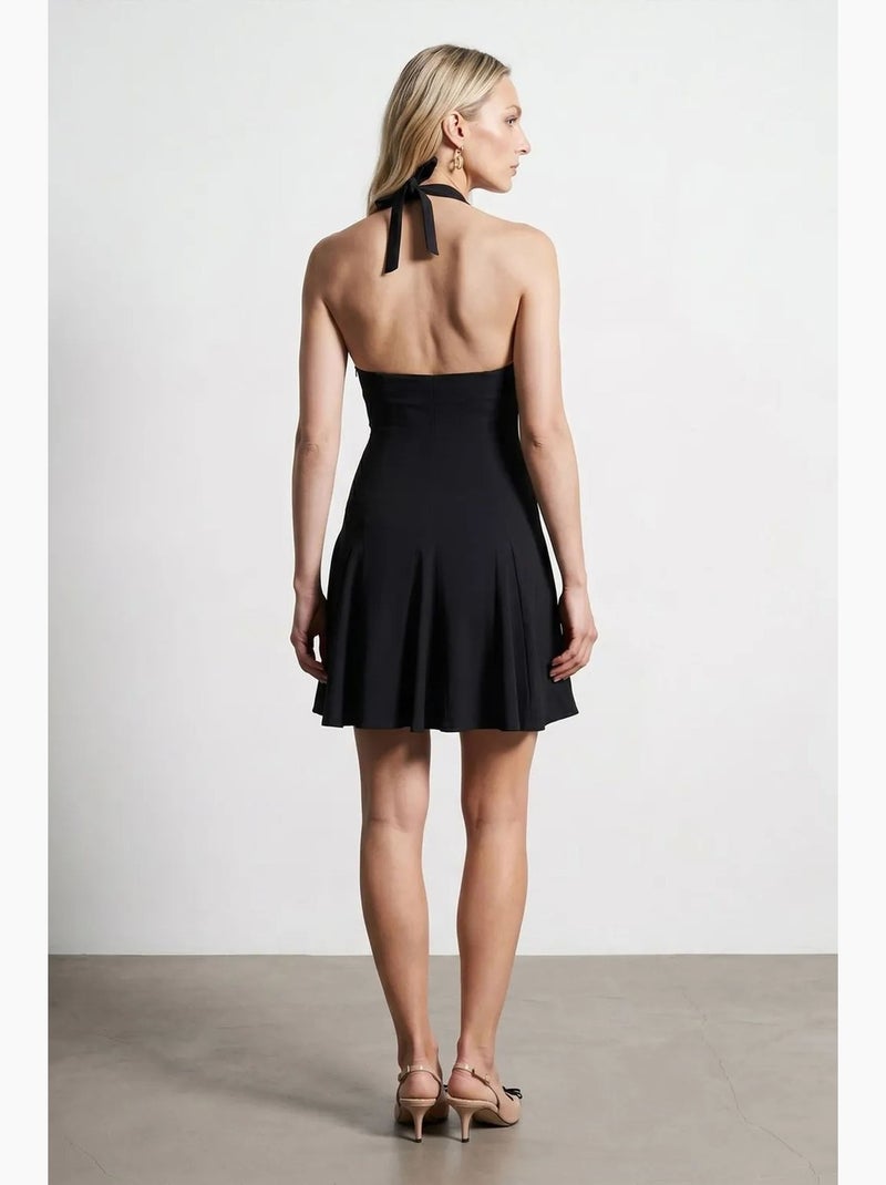 Abito mini skater con scollo all’americana dilvin Nero - Kiabi