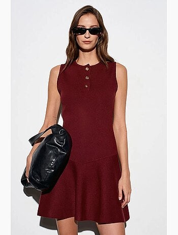 Abito mini skater in maglia senza maniche e senza cuciture dilvin