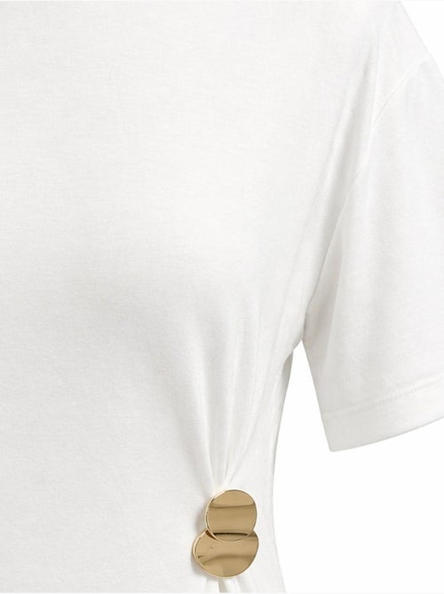 Abito mini t-shirt con girocollo e accessorio in pietra mixray - Kiabi Abito mini t-shirt con girocollo e accessorio in pietra mixray - Kiabi