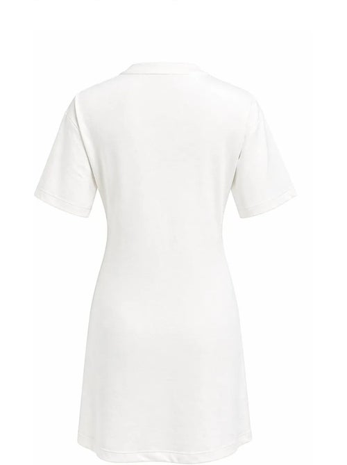 Abito mini t-shirt con girocollo e accessorio in pietra mixray - Kiabi Abito mini t-shirt con girocollo e accessorio in pietra mixray - Kiabi