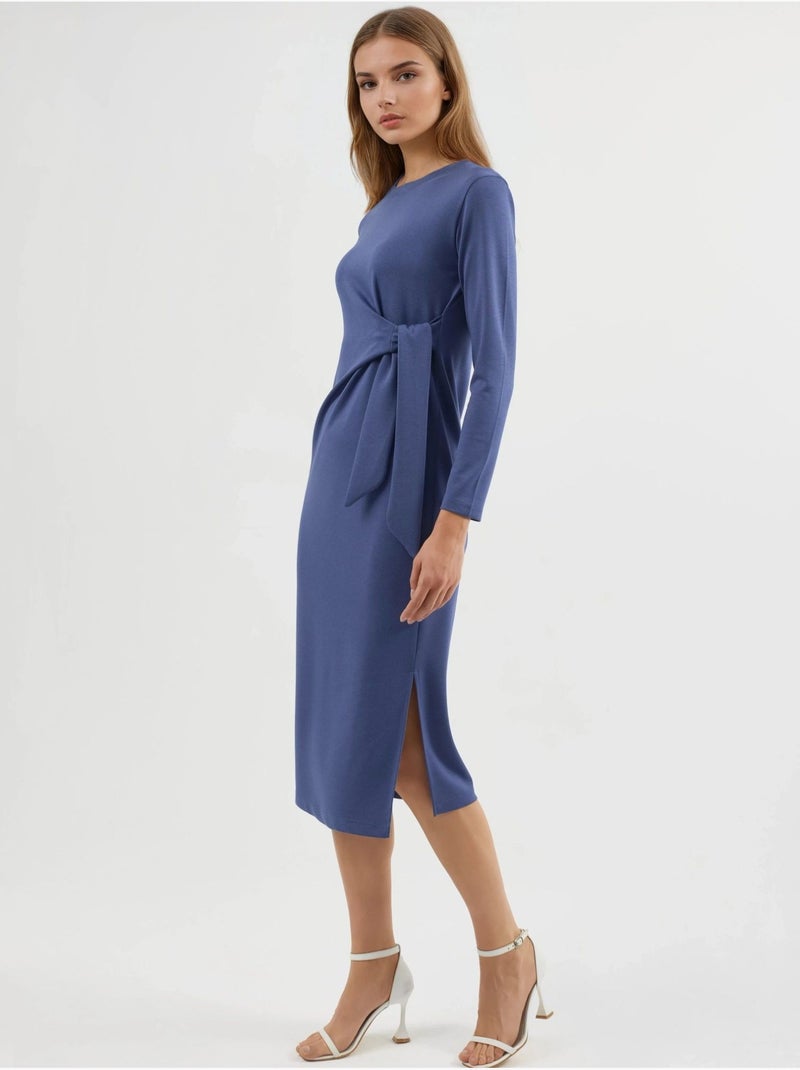 Abito modal touch con spacco, collezione bersan hiccup Blu chiaro - Kiabi
