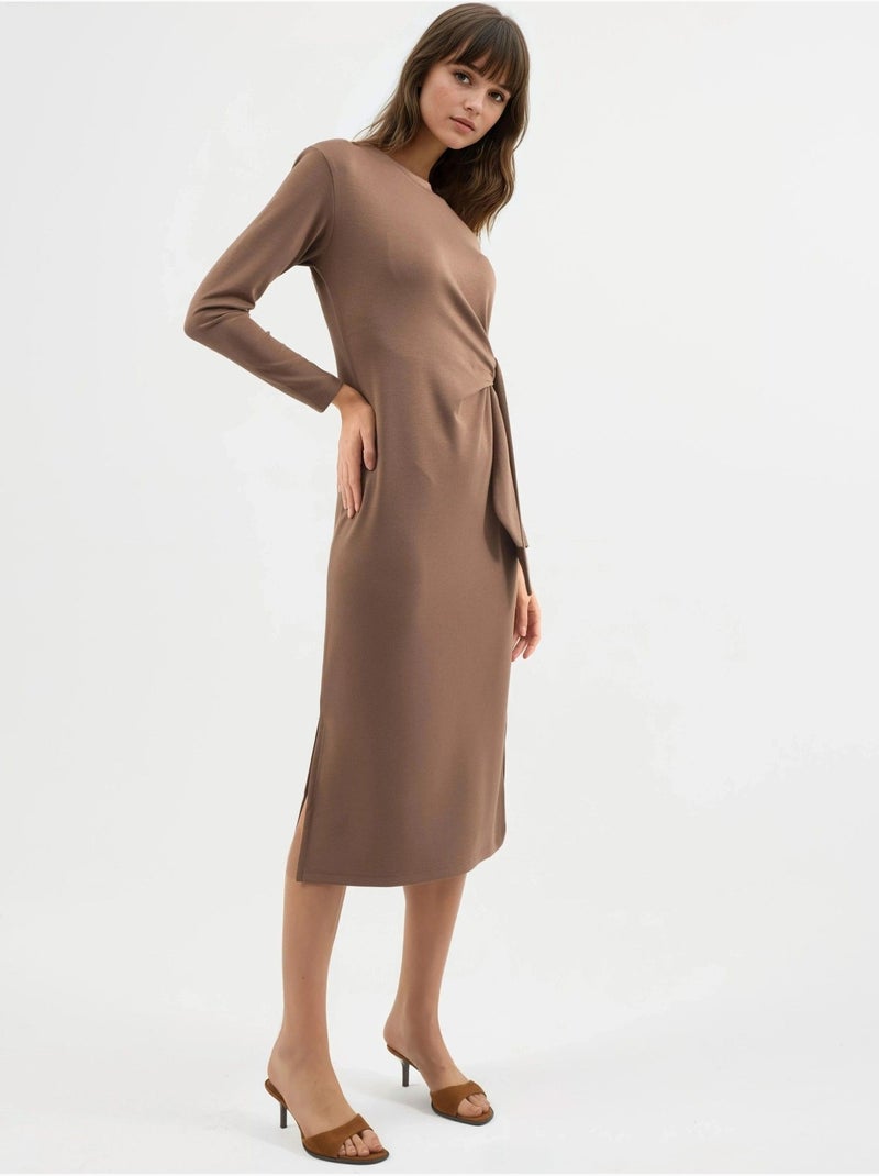 Abito modal touch con spacco, collezione bersan hiccup Cammello - Kiabi