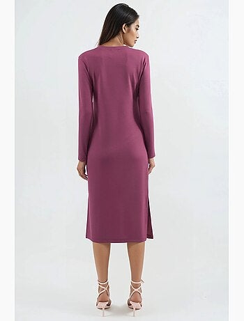 Abito modal touch con spacco, collezione bersan hiccup