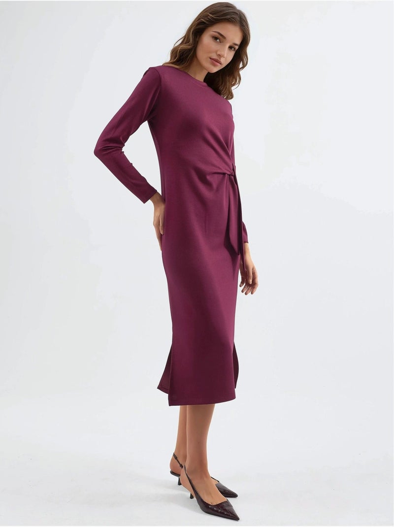 Abito modal touch con spacco, collezione bersan hiccup Rosso cashmere - Kiabi