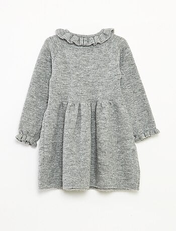 Abito natalizio con colletto a volant