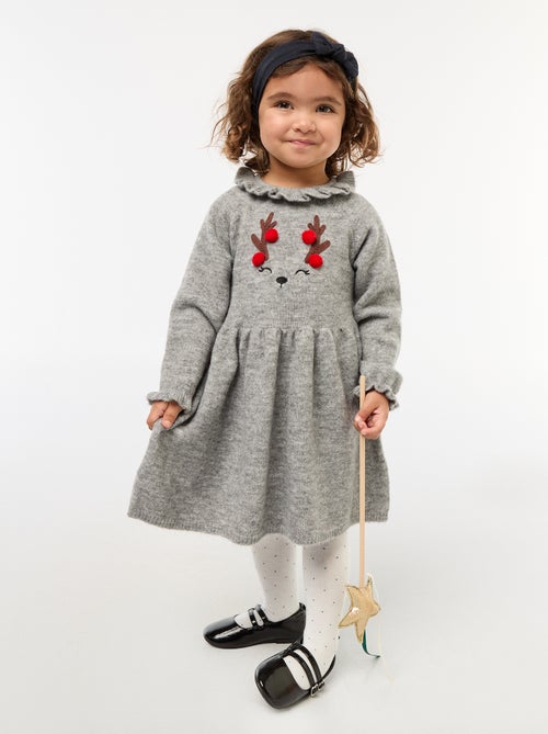 Abito natalizio con colletto a volant - Kiabi