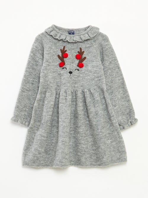 Abito natalizio con colletto a volant - Kiabi