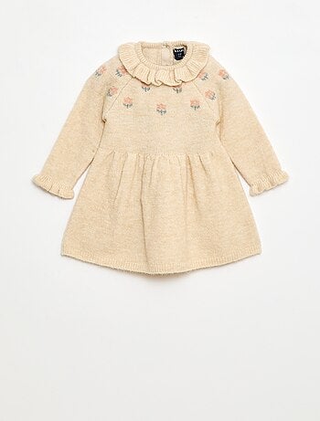 Abito natalizio con colletto a volant