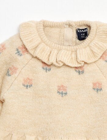 Abito natalizio con colletto a volant