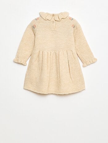 Abito natalizio con colletto a volant