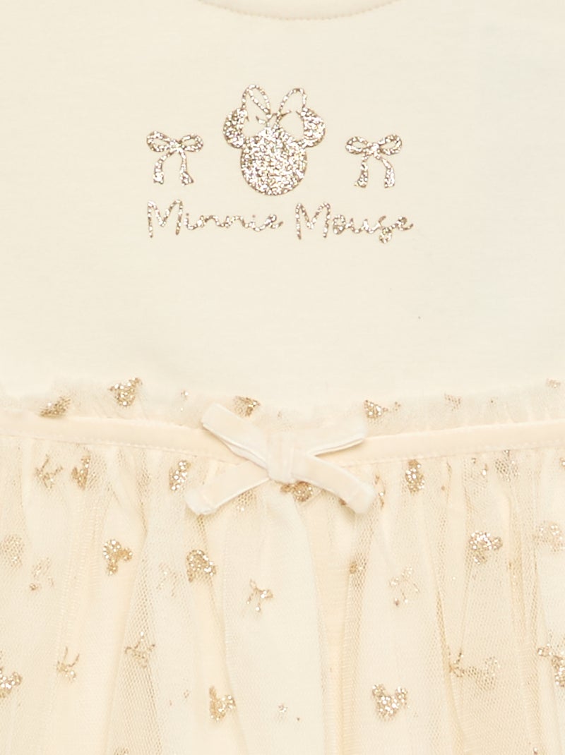 Abito natalizio con gonna in tulle 'Minnie' 'Disney' Bianco - Kiabi
