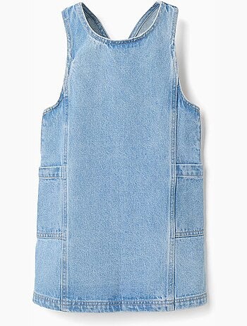 Abito pinafore in denim con tasche