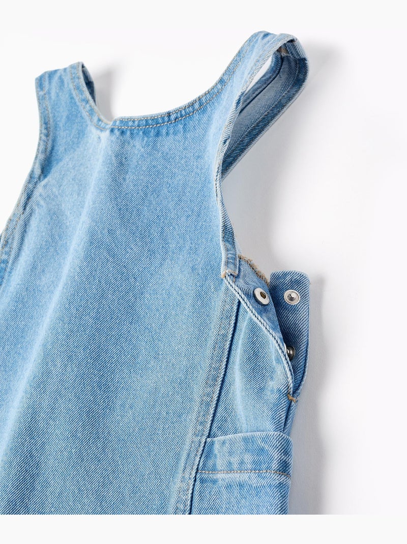 Abito pinafore in denim con tasche Blu chiaro - Kiabi