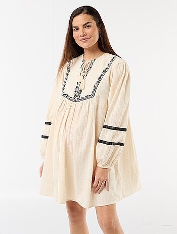 Abito premaman a sbuffo con ricami