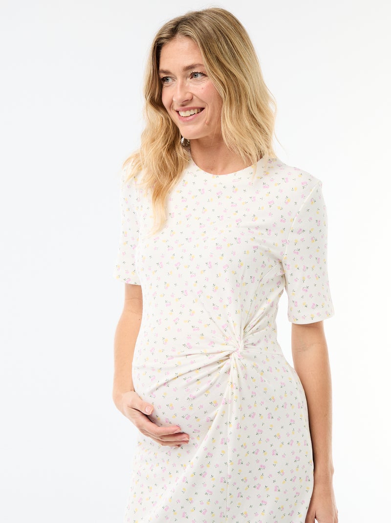 Abito premaman con dettaglio twist sul davanti Beige - Kiabi