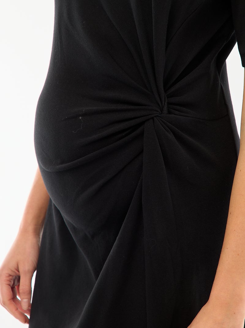 Abito premaman con dettaglio twist sul davanti Nero - Kiabi