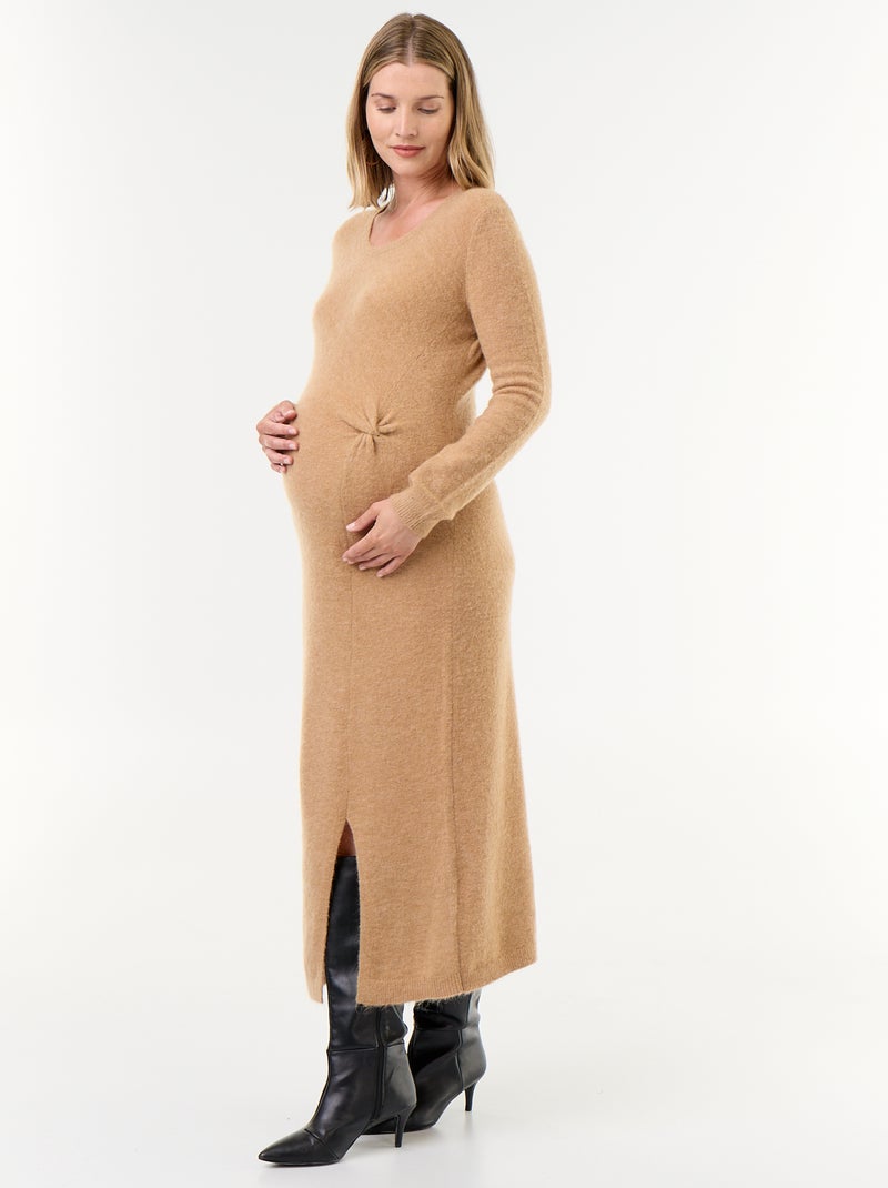 Abito premaman in misto lana Beige - Kiabi