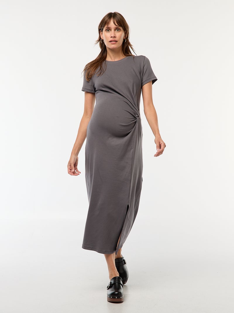 Abito premaman lungo aderente Grigio - Kiabi