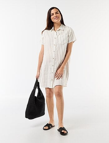 Abito premaman stampato in misto lino