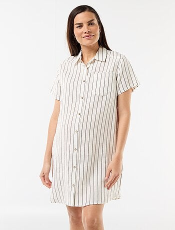 Abito premaman stampato in misto lino