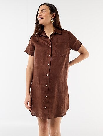 Abito premaman stampato in misto lino