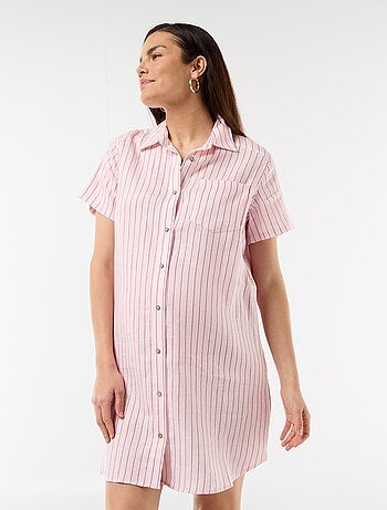 Abito premaman stampato in misto lino