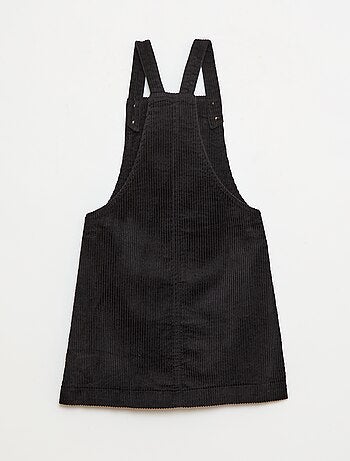 Abito salopette con tasca in velluto a coste