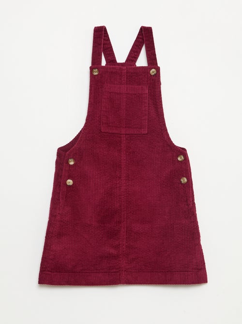 Abito salopette con tasca in velluto a coste - Kiabi