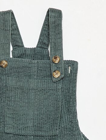 Abito salopette con tasca in velluto a coste