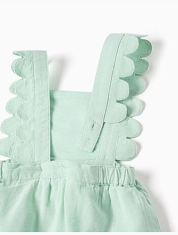 Abito salopette in cotone e lino