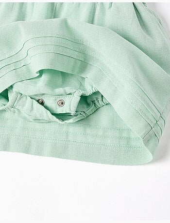 Abito salopette in cotone e lino