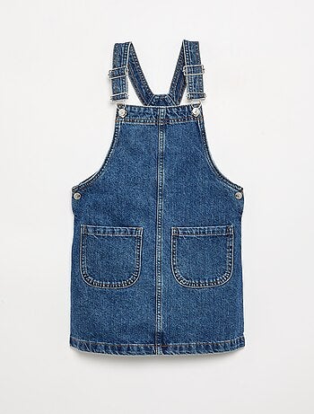 Abito salopette in denim con 2 tasche applicate