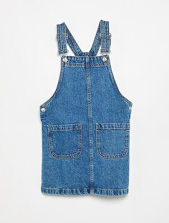 Abito salopette in denim con 2 tasche applicate