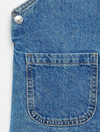 Abito salopette in denim con 2 tasche applicate