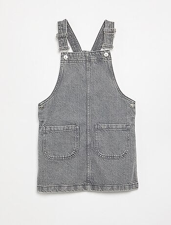 Abito salopette in denim con 2 tasche applicate