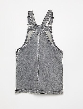 Abito salopette in denim con 2 tasche applicate
